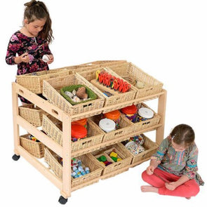 Double Sided Classroom Tidy x 18 Willow Trays - Educational Equipment Supplies
