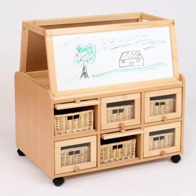 Double Sided Resource Store + Compartment Doors + Easel Top + Baskets - Educational Equipment Supplies