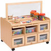 Double Sided Resource Store + Mirror + Doors + Clear Trays - Educational Equipment Supplies