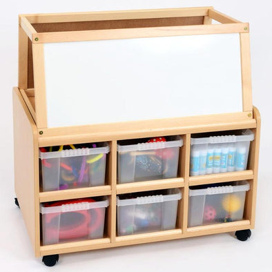 Double Sided Resource Store +Magnetic White Board Easel + Trays - Educational Equipment Supplies