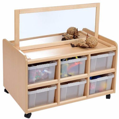 Double Sided Resource Store + Mirror & Clear Trays - Educational Equipment Supplies