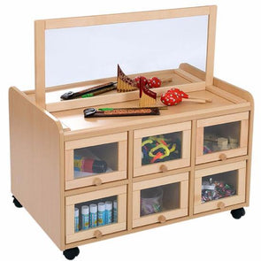 Double Sided Resource Store + Mirror + Doors - Educational Equipment Supplies