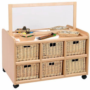 Double Sided Resource Store + Mirror & Wicker Trays - Educational Equipment Supplies
