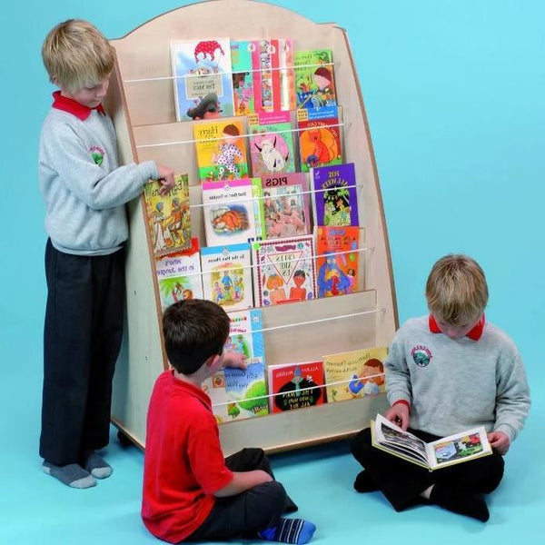 TY Face On Mobile Wooden Book Display Unit - Maple