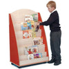 Face On Mobile Book Display Unit - Maple/Red - Educational Equipment Supplies