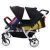 Familidoo 4 Seater Pushchair & Rain Cover - Lightweight Folding Multi Seat Stroller - Educational Equipment Supplies