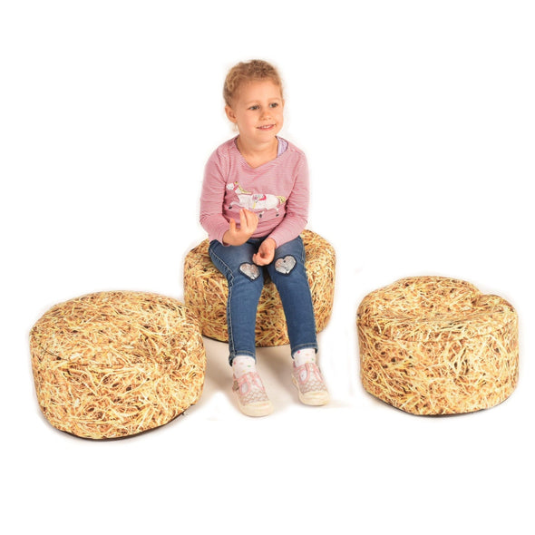 Forest School Bean Bag x 3 - Straw Print - Educational Equipment Supplies