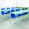 Value Fully Welded Rectangular Classroom Tables - Colour Collection - Bull Nose Edge - 1100 x 550mm - Educational Equipment Supplies
