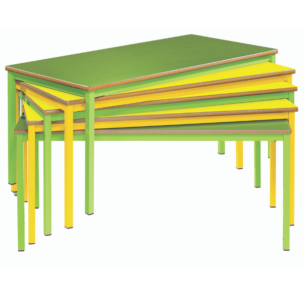 Value Fully Welded Rectangular Classroom Tables - Colour Collection - Bull Nose Edge - 1200 x 600mm