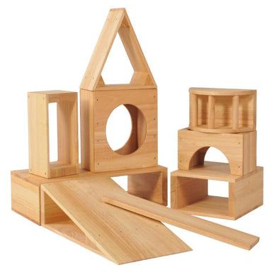 Giant Wooden Hollow Blocks - 14 Piece Set - Educational Equipment Supplies