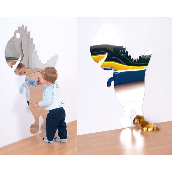 Giant T-Rex Plastic Safety Wall Mirrors - Educational Equipment Supplies