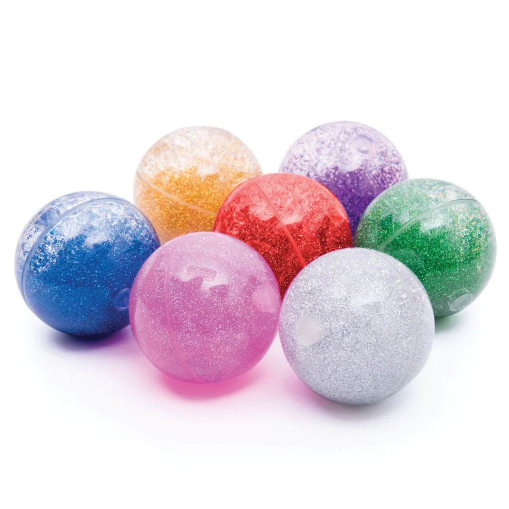 Rainbow Glitter Balls Set Of 7 | Educational Equipment Supplies