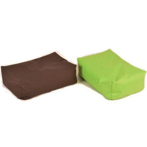 Lime / Brown Print School Bean Bag Bench/Seat (Pair) - Educational Equipment Supplies
