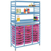 Gratnells 24 Shallow Tray Treble Width Unit + Shelves - Powder Blue Frame - Educational Equipment Supplies