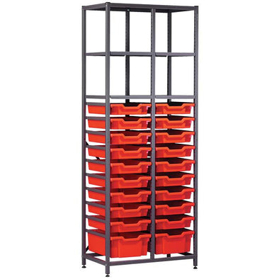 Gratnells Double Column Static Metal Store With x 21 Mixed Trays - Educational Equipment Supplies