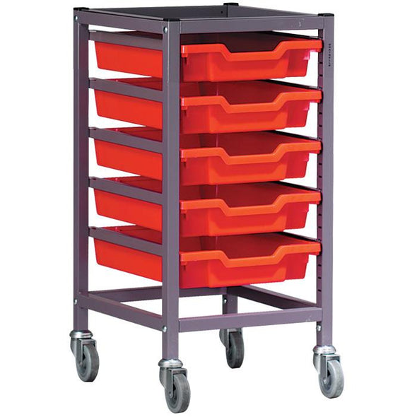 Gratnells Single Column Metal Trolley With 5 x Trays - Educational Equipment Supplies