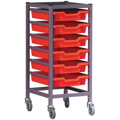 Gratnells Single Column Metal Trolley With 6 x Trays - Educational Equipment Supplies