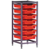 Gratnells Single Low Height Column Metal Trolley With 7 x Trays - Educational Equipment Supplies