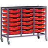 Gratnells Treble Column Metal Trolley With 18 x Trays - Educational Equipment Supplies