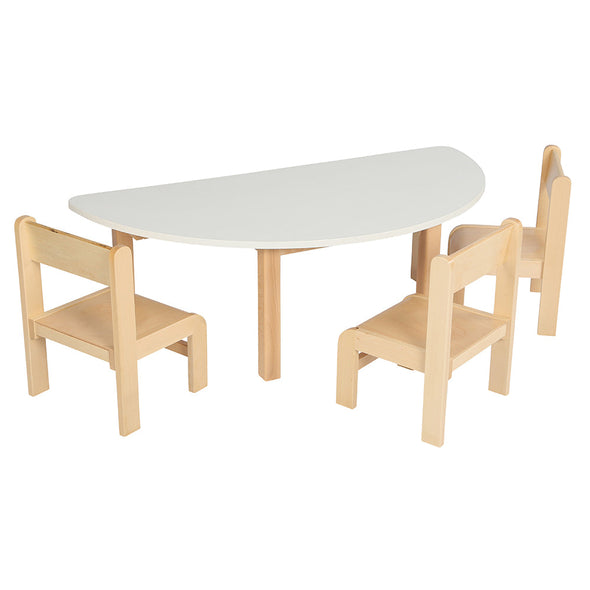 KEB Table Semi- Circular White Top W1200 x D600mm KEB Table Semi- Circular Beech Top W1200 x D600mm | www.ee-supplies.co.uk