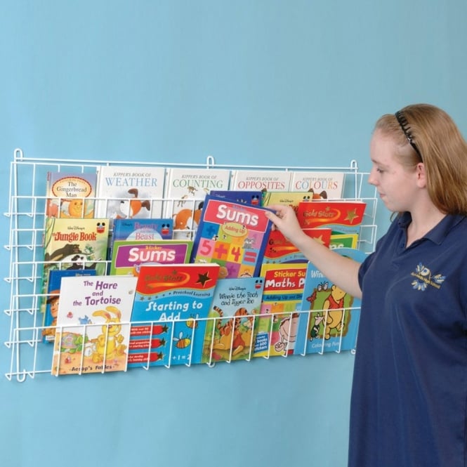 Horizontal Wall Book Rack - H56 x W110 x D7cm | Educational Equipment ...