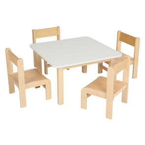 KEB Square Table White Top W600 x D600mm + 4 Chairs KEB Table Square White Top W600 x D600mm + 4 Chairs | www.ee-supplies.co.uk