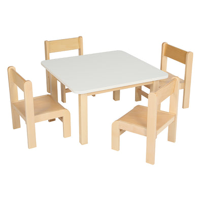 KEB Square Table White Top W600 x D600mm + 4 Chairs KEB Table Square White Top W600 x D600mm + 4 Chairs | www.ee-supplies.co.uk