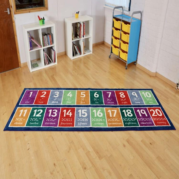 Kinder™Number 1 to 20 Runner Carpet W3000 x D1000mm - Educational Equipment Supplies