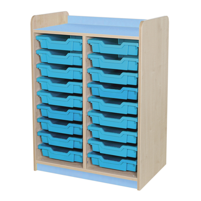 Kubbyclass Double Column Tray Storage Units- 18 Shallow Trays - Educational Equipment Supplies