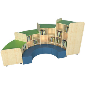 Kubbyclass Library Junior Curved Bookcase & Seat Set KubbyClass Library Reading Corner Set | Bookcases | www.ee-supplies.co.uk