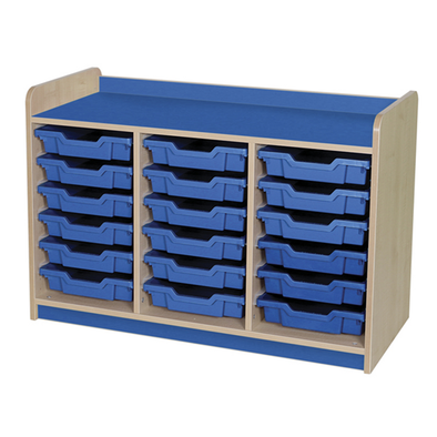 Kubbyclass Triple Column Tray Storage Units -18 Shallow Trays - Educational Equipment Supplies