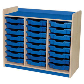 Kubbyclass Triple Column Tray Storage Units -24 Shallow Trays - Educational Equipment Supplies