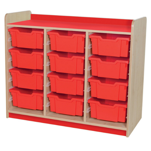 Kubbyclass Triple Column Tray Storage Units - 12 Deep Trays - Educational Equipment Supplies