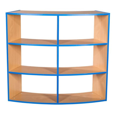 KubbyKurve Three Tier Curved Open Back 2 + 2 Library Shelf Unit 1040mm High 1200mm Wide - Educational Equipment Supplies