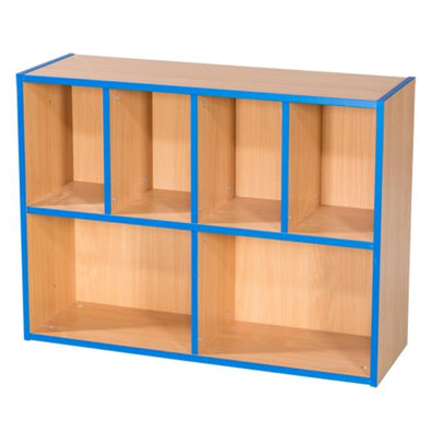 KubbyKurve Two Tier 4 + 2 Library Shelf Unit 700mm High 1000mm Wide - Educational Equipment Supplies