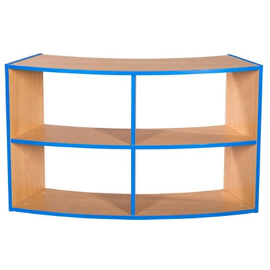 KubbyKurve Two Tier Curved Open Back 2 + 2 Library Shelf Unit 700mm High 1200mm Wide - Educational Equipment Supplies
