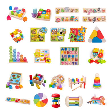 Wooden Nursery Bulk Play Pack Large Wooden Roleplay Food Sets | Wooden Toys | www.ee-supplies.co.uk