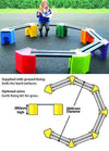 Outdoor Plastic Learning Curve Bench Seating - Educational Equipment Supplies