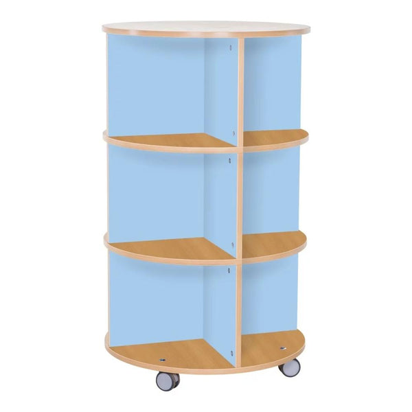Kubbyclass Mobile Wooden Book Carousel - 3 Tier