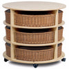 Playscapes Mobile Low Level Circular Storage Unit - 12 X Wicker Trays - Educational Equipment Supplies