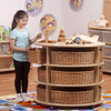 Playscapes Mobile Low Level Circular Storage Unit - 12 X Wicker Trays - Educational Equipment Supplies