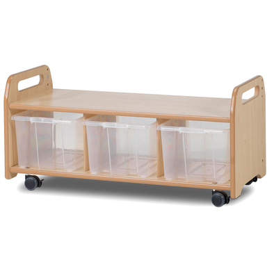Playscapes Mobile Low Level Storage Unit - 3 x Plastic Tray Low Level Mobile Tray Store | School Tray Storage | www.ee-supplies.co.uk