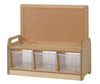 Playscapes Static Low Level Storage Unit & Cork Panel - 3 x Wicker Baskets - Educational Equipment Supplies