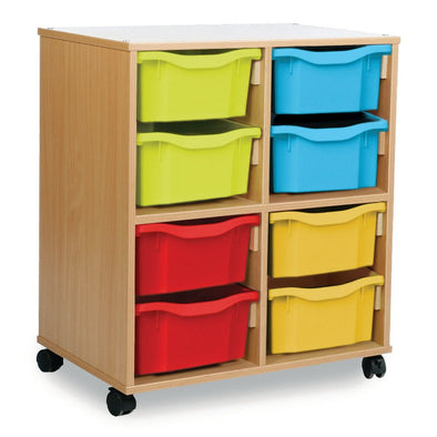 Allsorts Mobile Tray Storage With 8 Deep Trays Allsorts Tray 8 Deep Tray Store | School Tray Storage | www.ee-supplies.co.uk