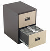 Metal Filing Cabinets - 2 Drawers - Coffee/Cream - Educational Equipment Supplies