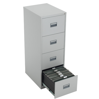 Metal Filing Cabinets - 4 Drawers - Grey - Educational Equipment Supplies