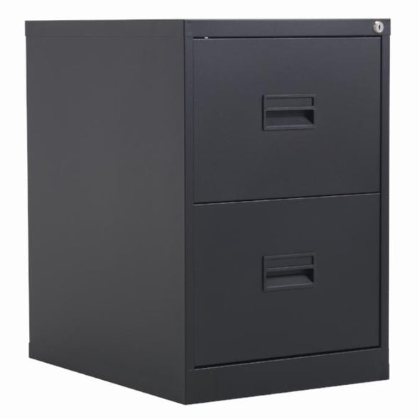 Metal Filing Cabinets - 2 Drawers -Black - Educational Equipment Supplies