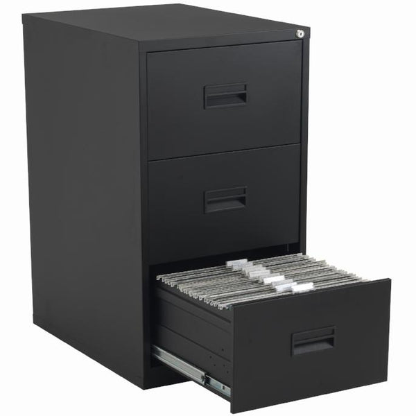 Metal Filing Cabinets - 3 Drawers - Black