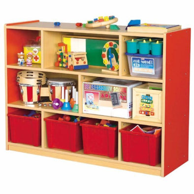 Milan 8 Compartment Cabinet Red - 4 Trays - Educational Equipment Supplies