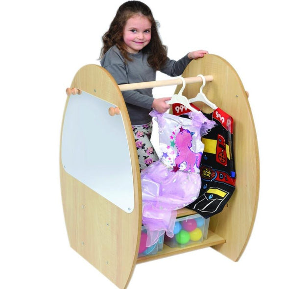 TW Nursery Mini Children's Dressing Up Unit With Mirror - Maple - Educational Equipment Supplies